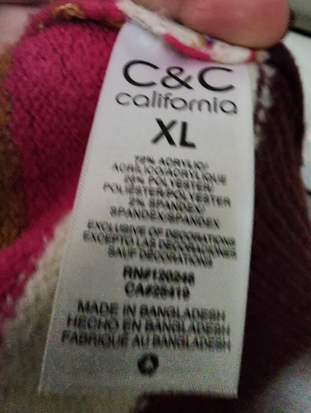 C&C California Multicolor Striped Crewneck Sweater Oversized XL - Picture 5 of 12